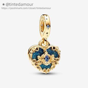 Pandora Disney Cinderella's Carriage & Heart Double Dangle Charm